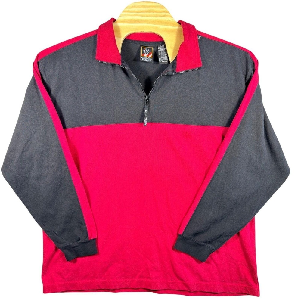 Vintage 90s USA Olympics JCPenney 1/4 Zip Pullover Jacket Men's XL Colorblock‎